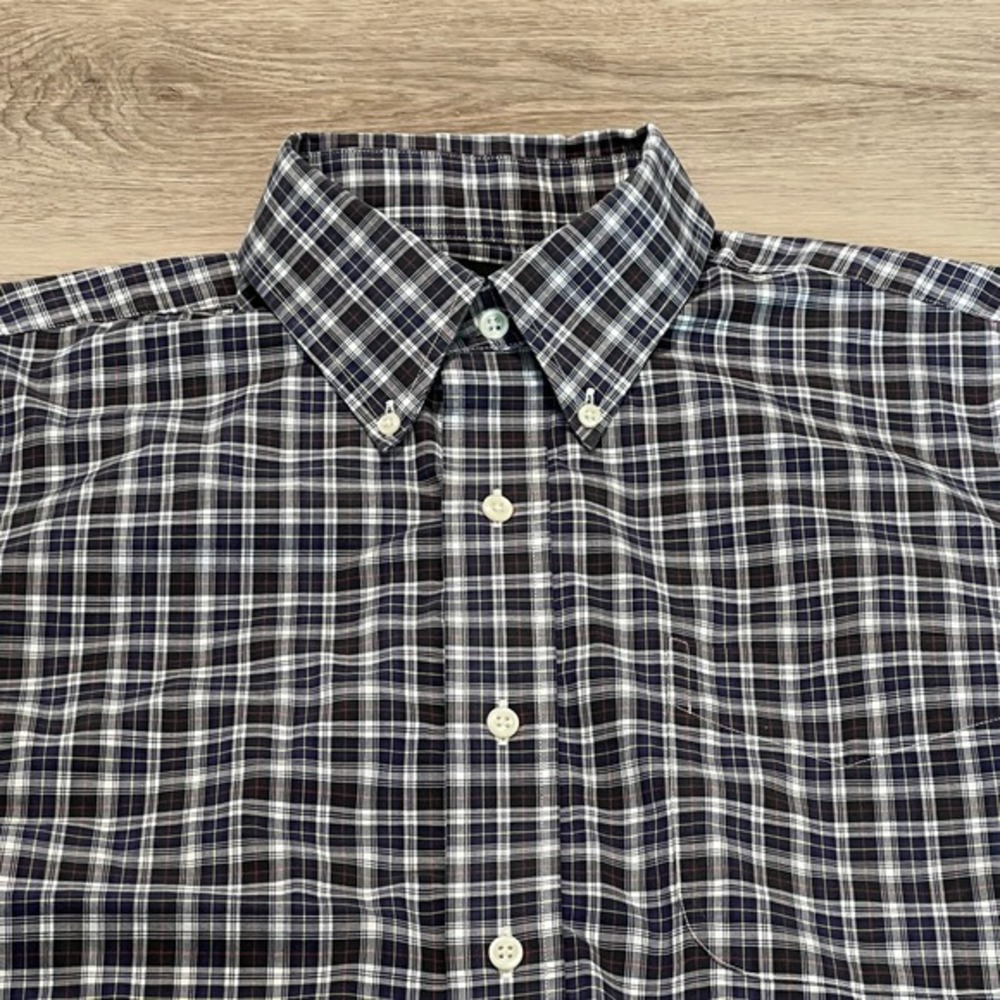 Lauren Ralph Lauren‎ Button Down Shirt Mens 16.5 34/35 Classic Fit Plaid Blue